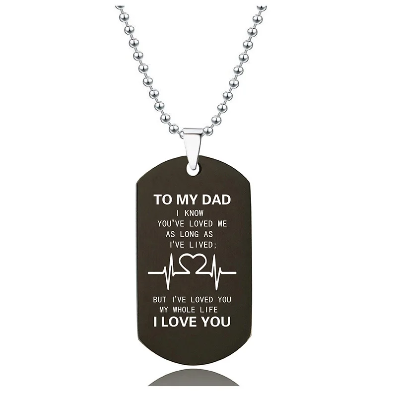 

Hainon Men jewelry TO MY DAD pendant necklace Thanksgiving Best Gift Card boxs set