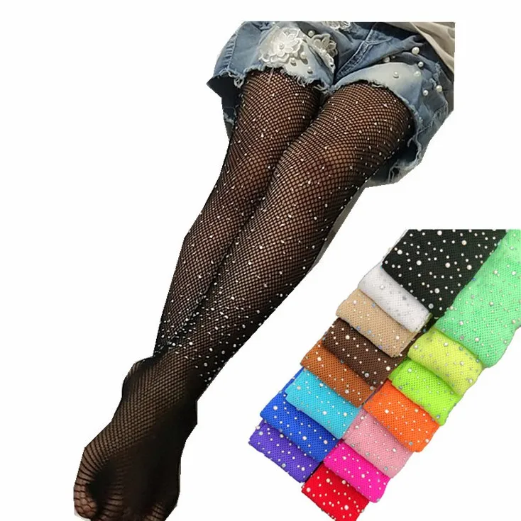 

23 colors Girls bling tights diamond pantyhose fishnet glitter stocking baby Girls bling tights