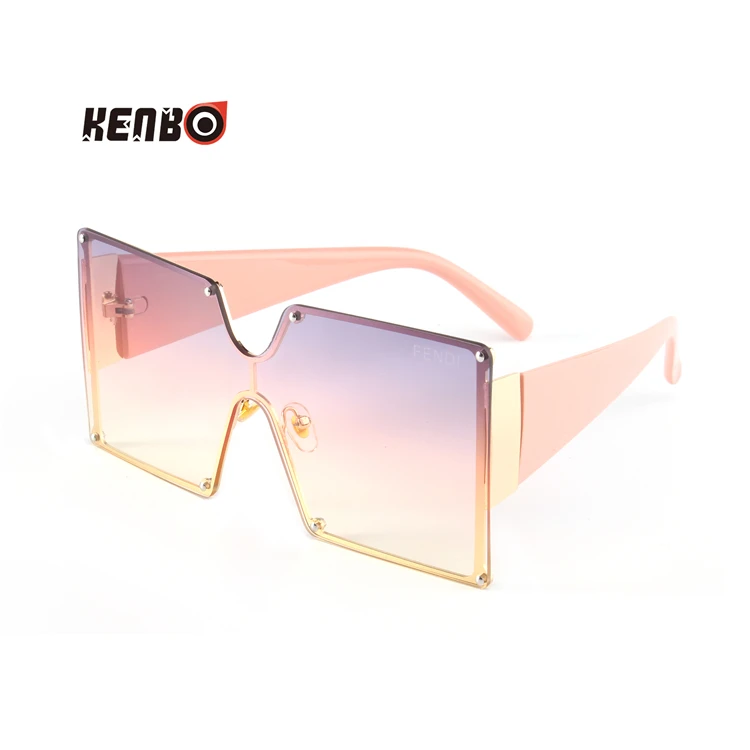 

Kenbo Eyewear 2020 new arrivals trendy fashion square rimless gradient oversized shades women sun glasses sunglasses