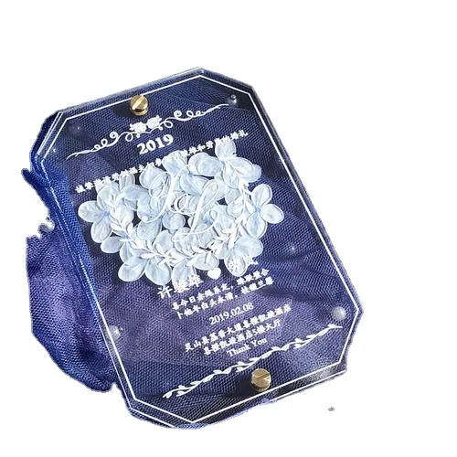 
Modern Design Customized Size Silk Printing Acrylic Wedding Invitation Card 