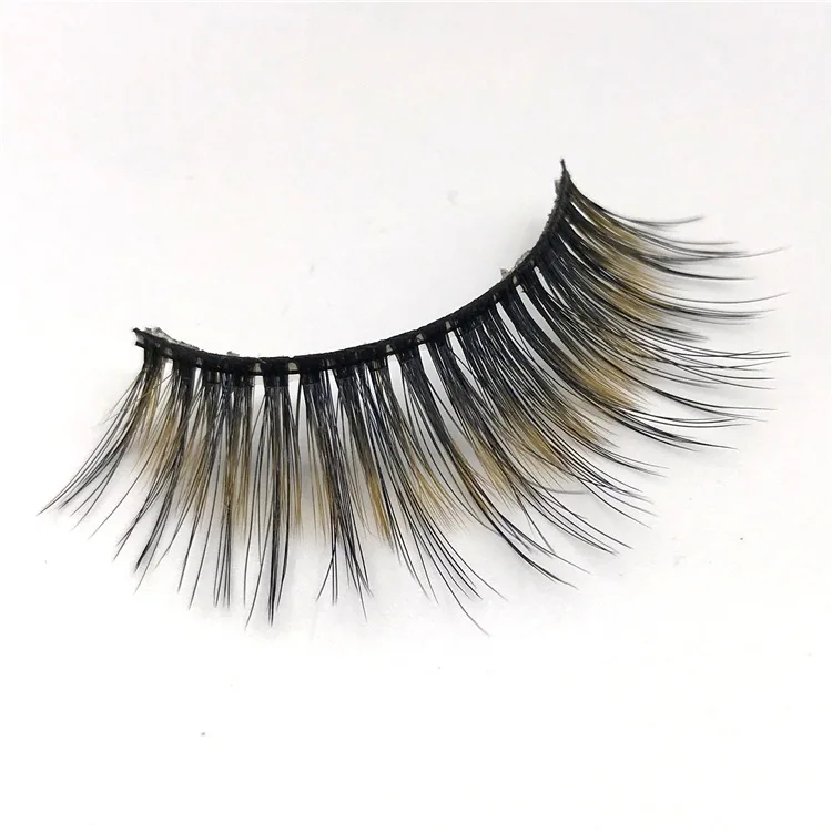 

Wholesale l color chemical fiber false eyelashes customized color wool ready stock color false eyelashes, Colorful