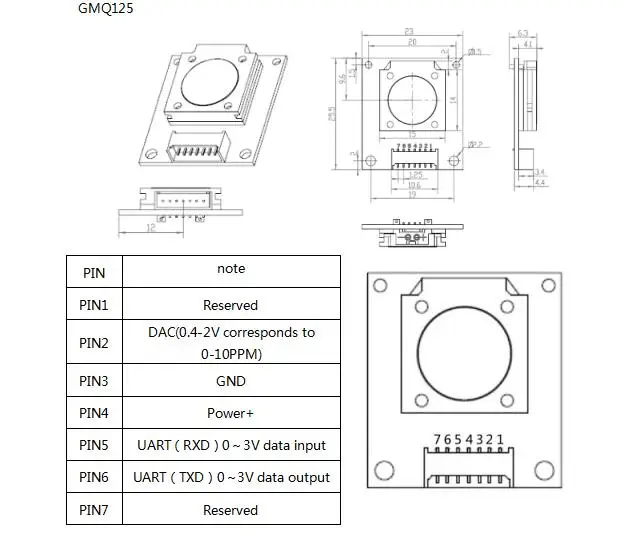 GMQ125 0-10ppm Ozone disinfection used Ozone sensor module O3 Ozone sensor