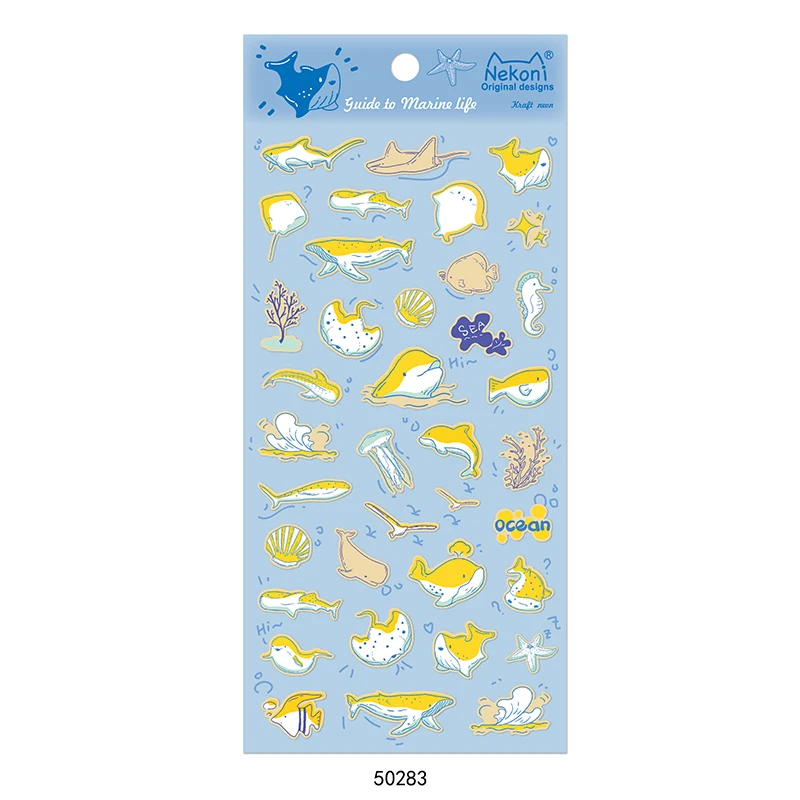 Nekoni Custom Cartoon Kawaii Cat Fish Stickers Sheet  Decorative Decals Adhesive Decals  for Kids Stickers