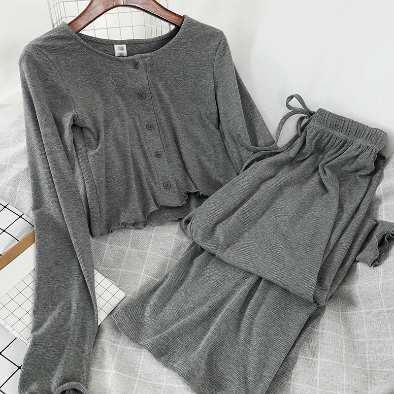 

Women Sets Long Sleeve Slim Short Style ons Size Loose Clothes Drawstring Floor-length Trousers Womens OL Chic New Two-piece
