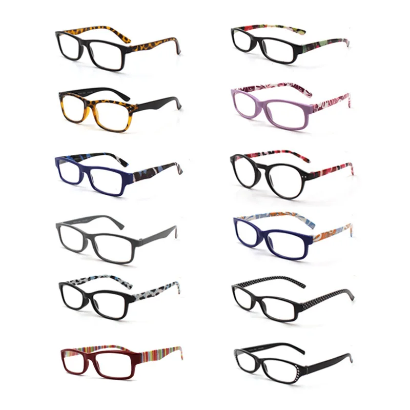 

36 Pack Promotion Cheap Fashion Pattern Mens Reading Glasses Womens Rhinestone Plastic Reading Glasses For Store Shop