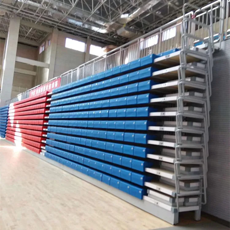 

Outdoor telescopic grandstand Stadium fixed Bleachers Indoor portable moving Stands Seating, Red, green, yellow, blue, or customized