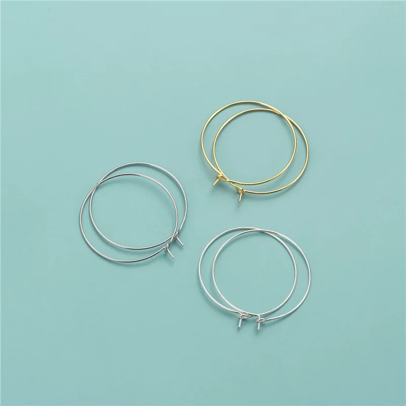 

Wholesale Blank Big Circle Earring Findings 925 Sterling Silver Earwire Loop For Jewelry Making