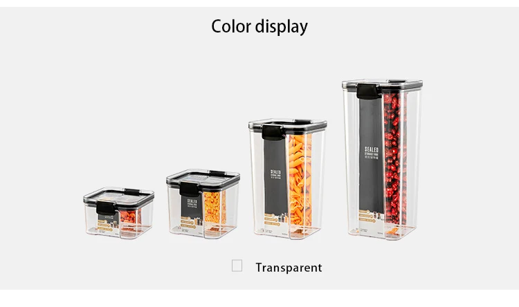 
2020 New Design Plastic 3pcs Set Storage Box Grain Storage Rectangle Food Container 