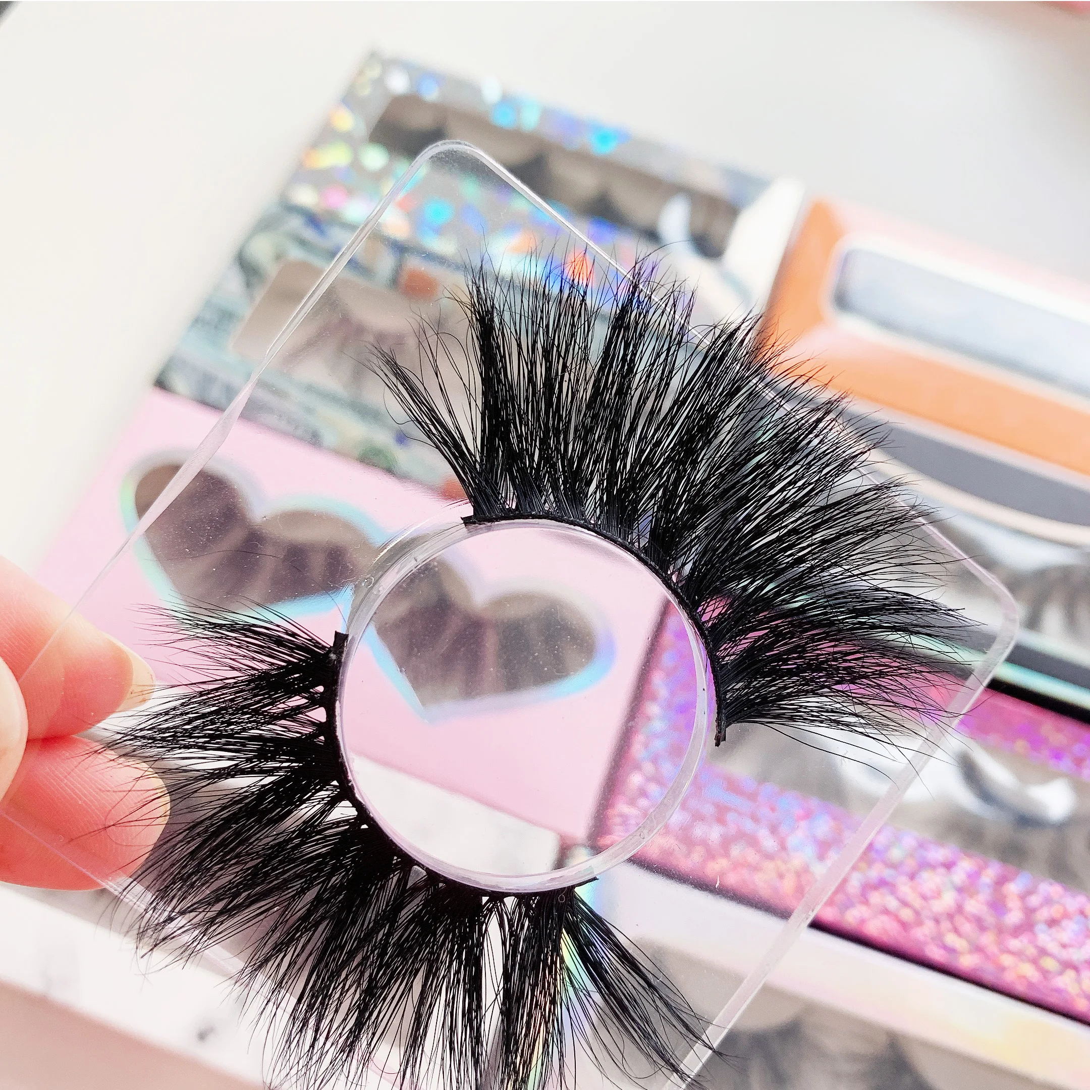 

Best price faux mink eyelashes custom box lashes3d individual eyelash wholesale mink eyelash superroots, Black color