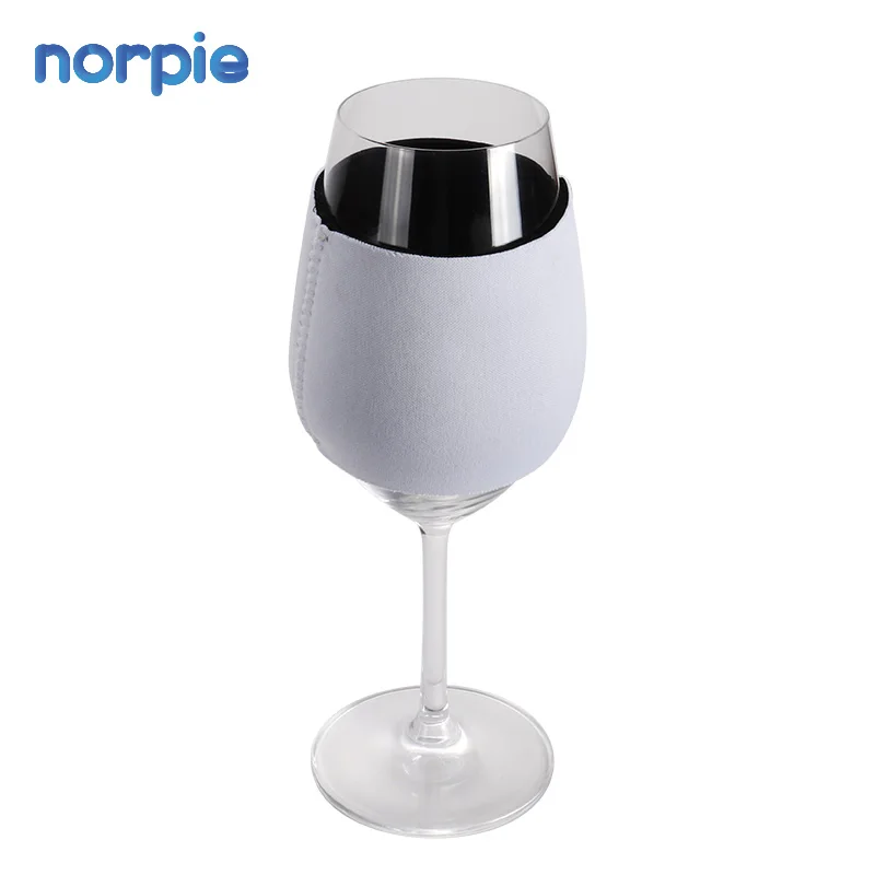 

2021 Insulator Neoprene Sublimation Blank Insulated Wine Glass Sleeve/Holder/Cover For Party, White