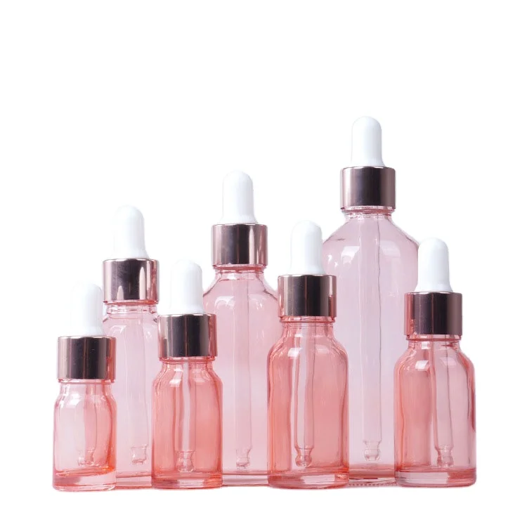 

5 ml 10ml clear pink color essential oil dropper bottle containers