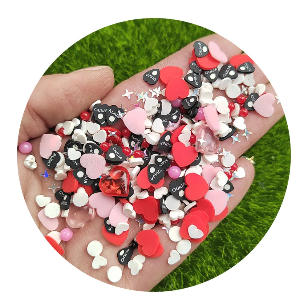 

500g Cute Heart Shape Assorted Mixed Styles Beautiful Kawaii Women Girls Nail Art Decor Stkers Sequins Decors