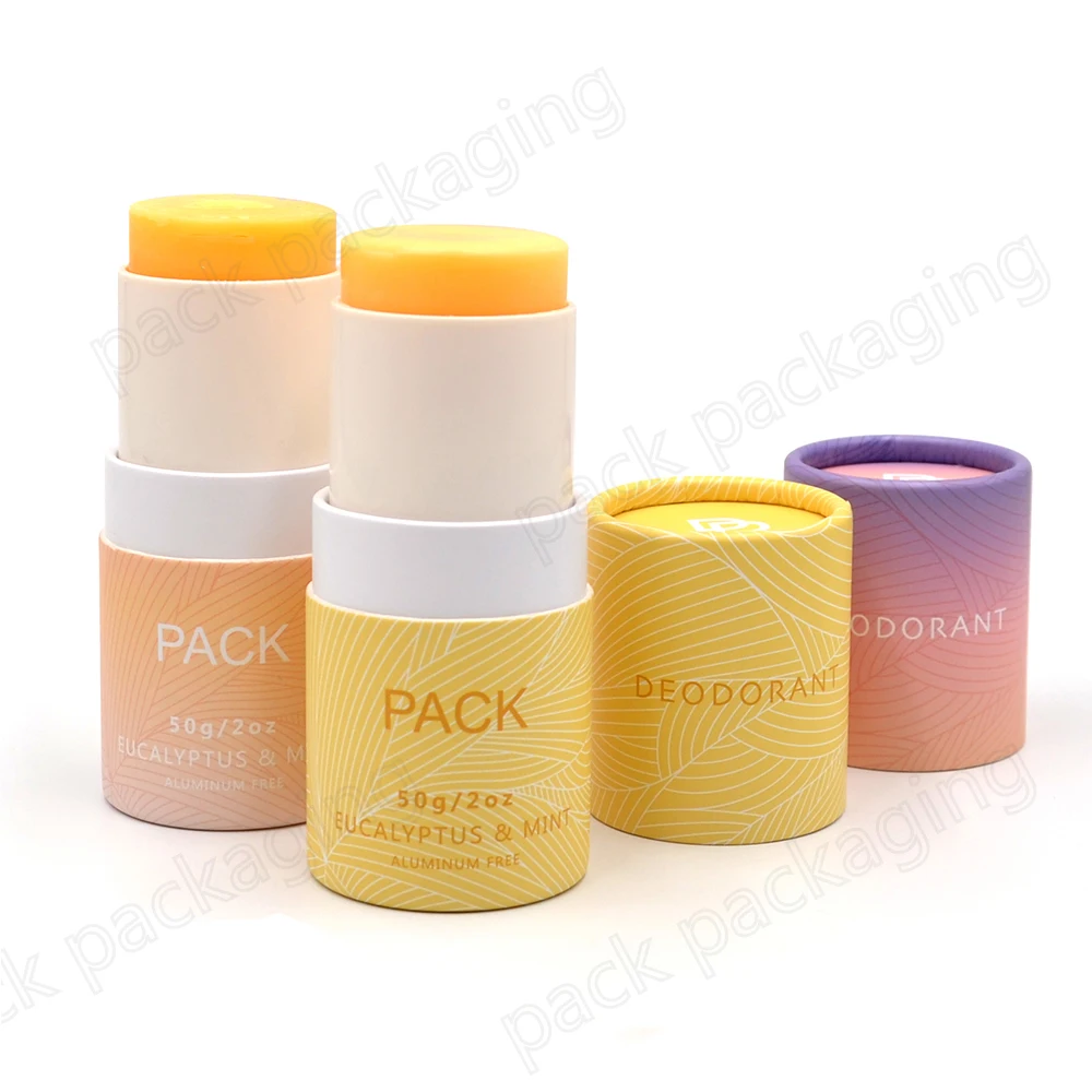 Custom Design Mini Eco Friendly Paper Deodorant Stick Container Lip