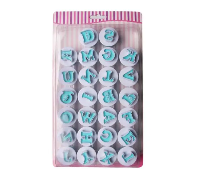 

Baking Pastry Mold Upper&Lowercase Alphabet and 0-9 Numbers Cookie Fondant Cutter Baking Cupcake Mold Cake Decorating Tools, White+blue