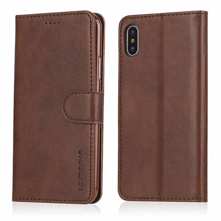 

Leather Flip Case For iPhone X Wallet Cover With Kickstand Card Slots Caso For iPhone 10 iPhoneX Hot Sale Cell Phone Accessories, Black,brown,red,grey,yellow