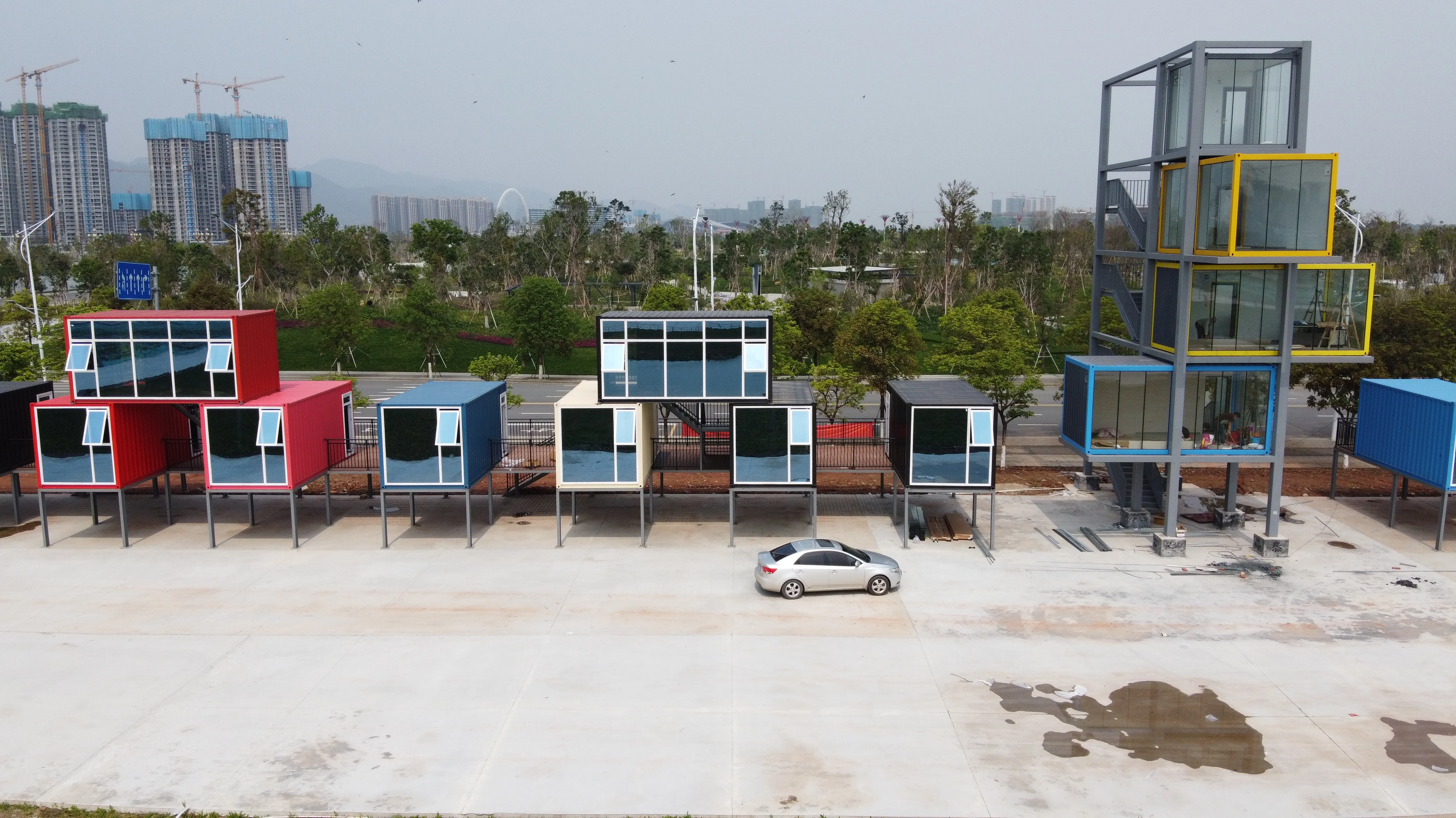 
Prefab customized container cinema colorful shipping container movie theater the Iconic building 