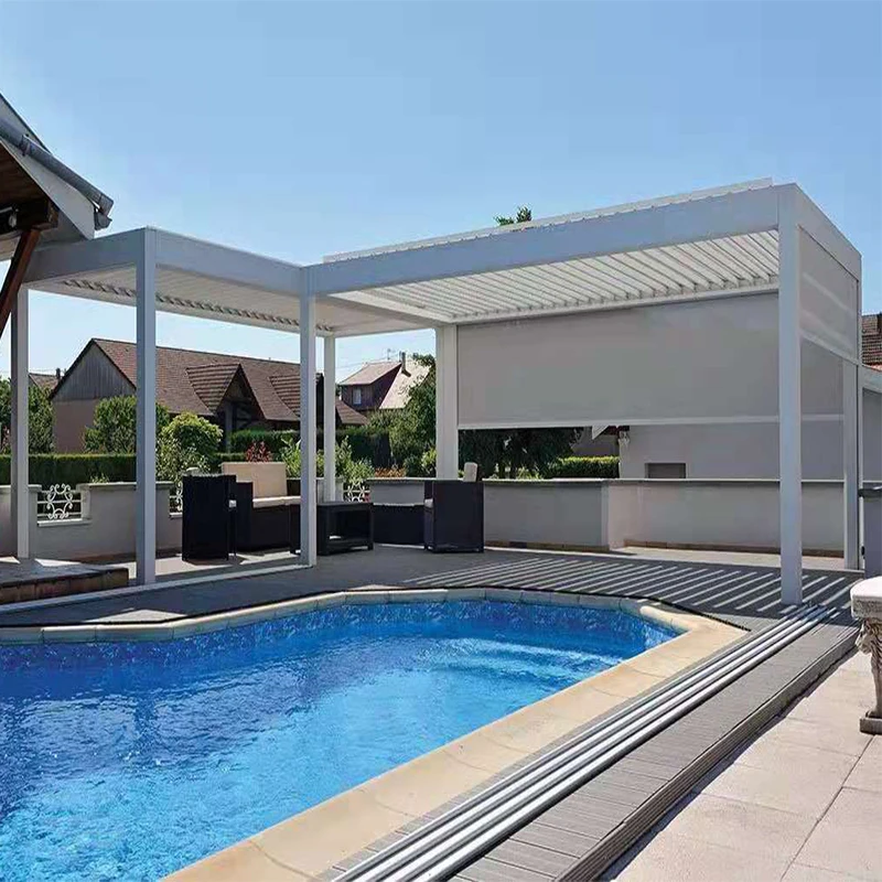 

European Style Manual Adjustable Gazebo Louver skylight Modern Aluminum Pergola Product, Customized