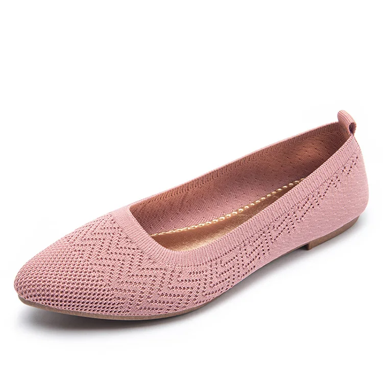 

New Design high quality ballerina shoe Solid Color mesh walking dance sneakers ladies shoes flats, Jujube red, lotus root starch,black