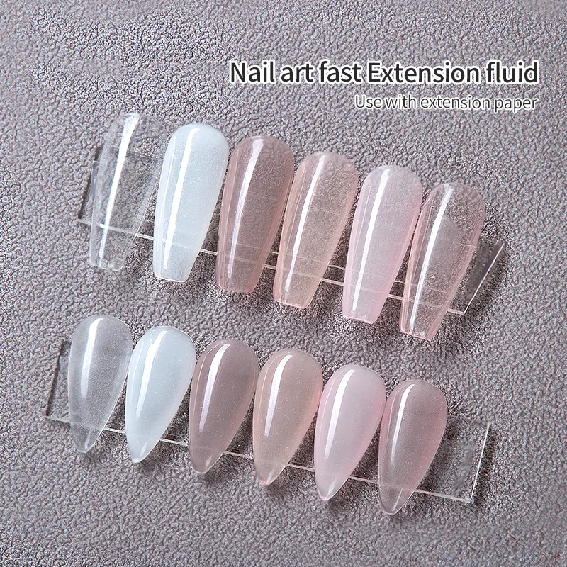 

Lengthen strengthen nails Quick extension liquid 6 colors uv builder gel nail polish set, Clear