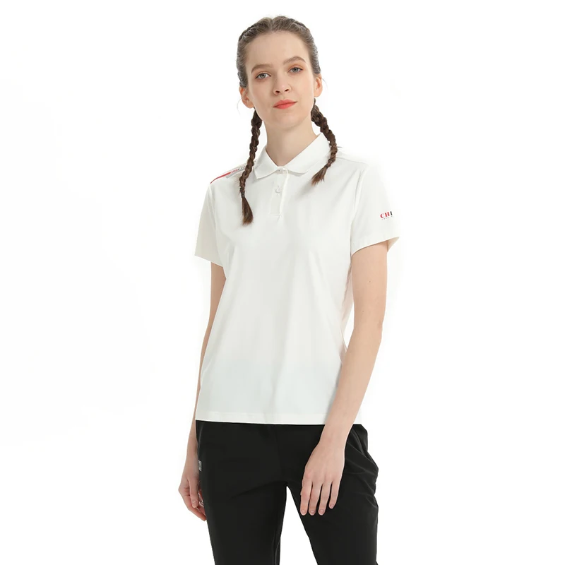 

Premium white polo shirt women Sport Sustainable breathable ladies polo shirt