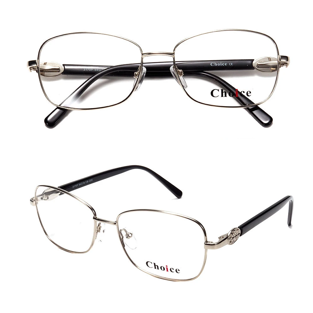 

2021 Classic Retro High Quality Acetate Temples Ladies Business Office Metal Optical Frame