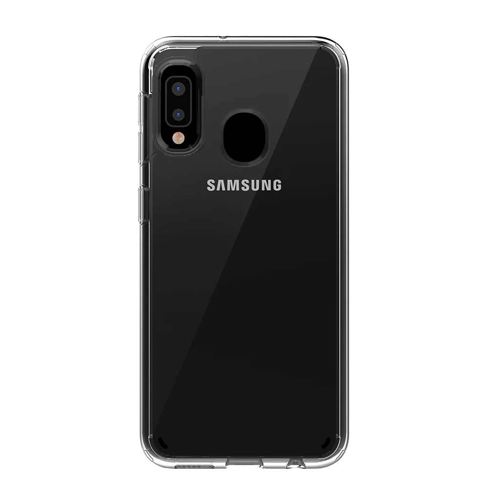 

shockproof acrylic phone case for samsung a20 phone case back cover tpu acrylic case A20 back covers, Transparent