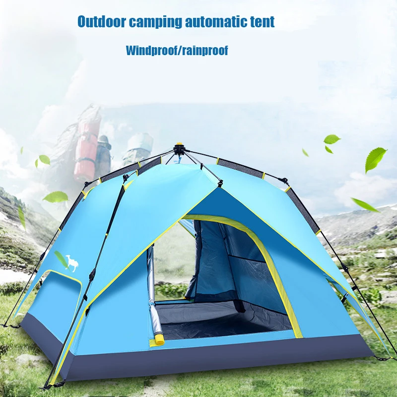

2021 New design tents camping outdoor 4 person waterproof family camping travel tent, Blue,green,orange