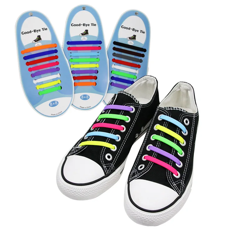 

JIANHUI Multi Color Lazy Elastic Custom Logo Printed Silicone No Tie Shoelace, Any color is ok