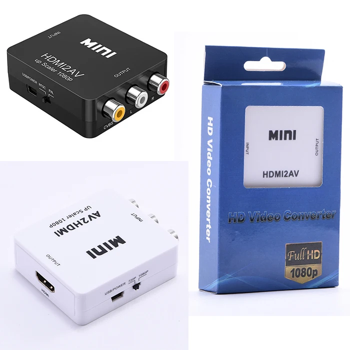 

HDMI-to-AV 3RCA CVBs Composite Video Audio Converter Adapter Supporting PAL/NTSC with USB Charge Cable