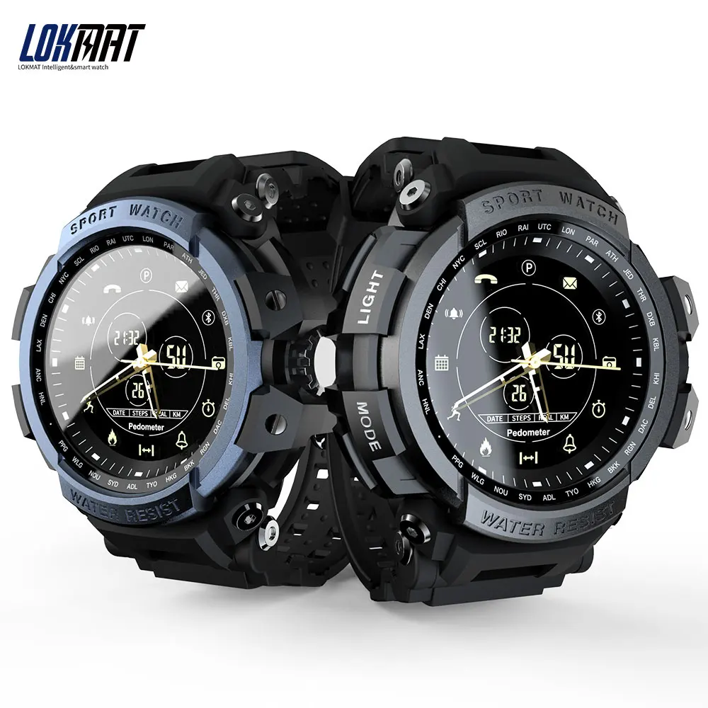 

Lokmat MK28 popular China male smart watch authentic plastic band water proof Multi function big outdoor relogio musculino
