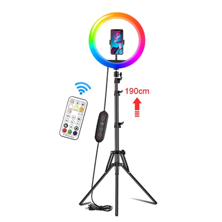 

2022 New 6/8/10/12/14/18/20/21 Inch Portable Foldable Rgb Customizable Led Fill-In 12 Inch Ring Light With Tripod Stand