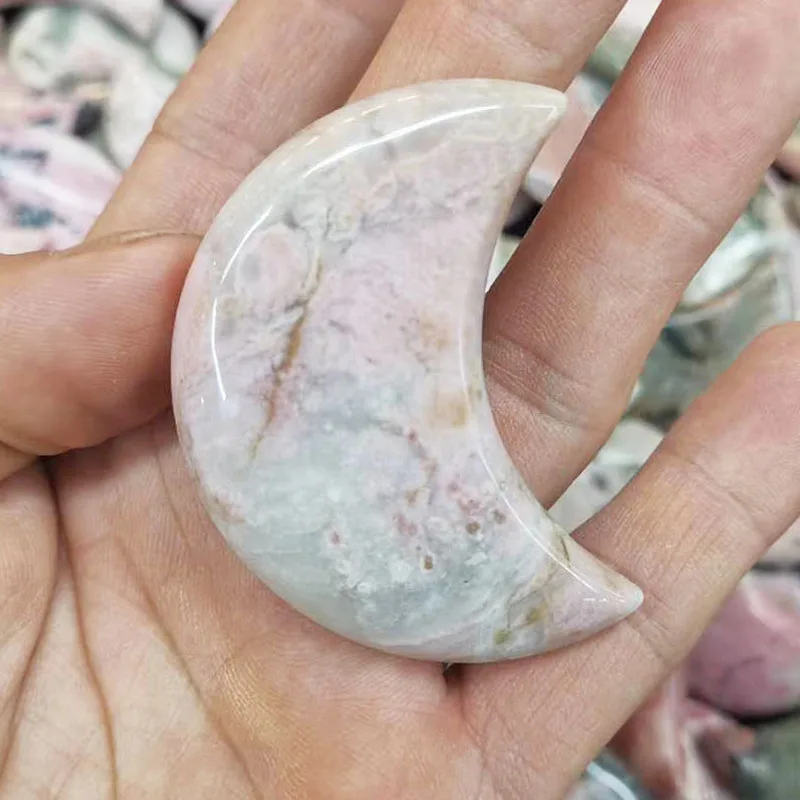 
Wholesale High Quality Natural Crystal Rhodonite Moon For Home Decoration 