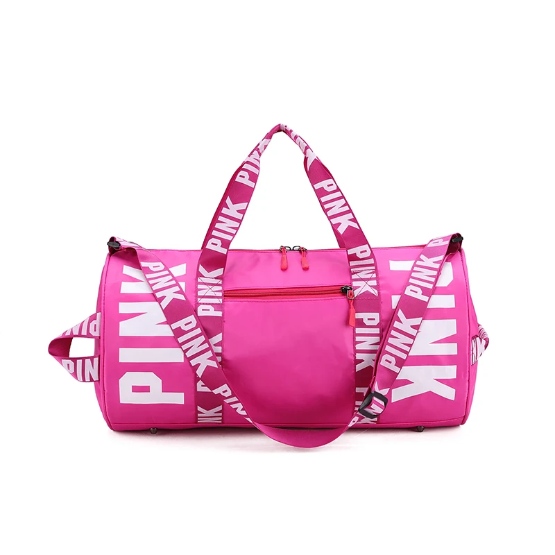 

High quality fashion women sport duffel bag portable short travel pink overnight bag large capacity travel oem gym bag, Sky blue, navy, pink, gray, purple, rose red, black