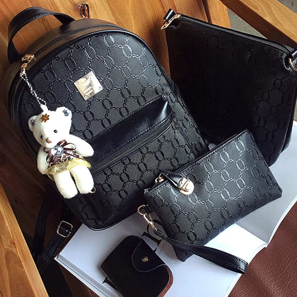 

2020 explosions fashion women's bag shoulder bag wallet diagonal mobile phone backpack shoulder cute bag set