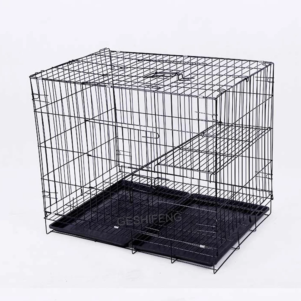 

Geshifeng Wholesale Black Metal Pet Dog Crate Durable Outdoor Large Folding Pet Dog Cage, Blue/pink /black