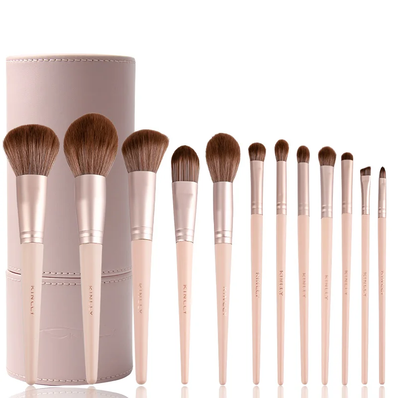 

Factory wholesale 9pcs kabuki cosmetic makeup brush champing brush set, Pink
