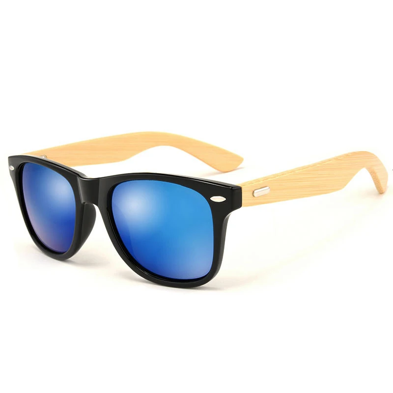 

SUNBORRY Custom Laser Logo UV400 Mens Vintage Natural Laser Wooden Frame Bamboo Temples Shades Sunglasses 2022