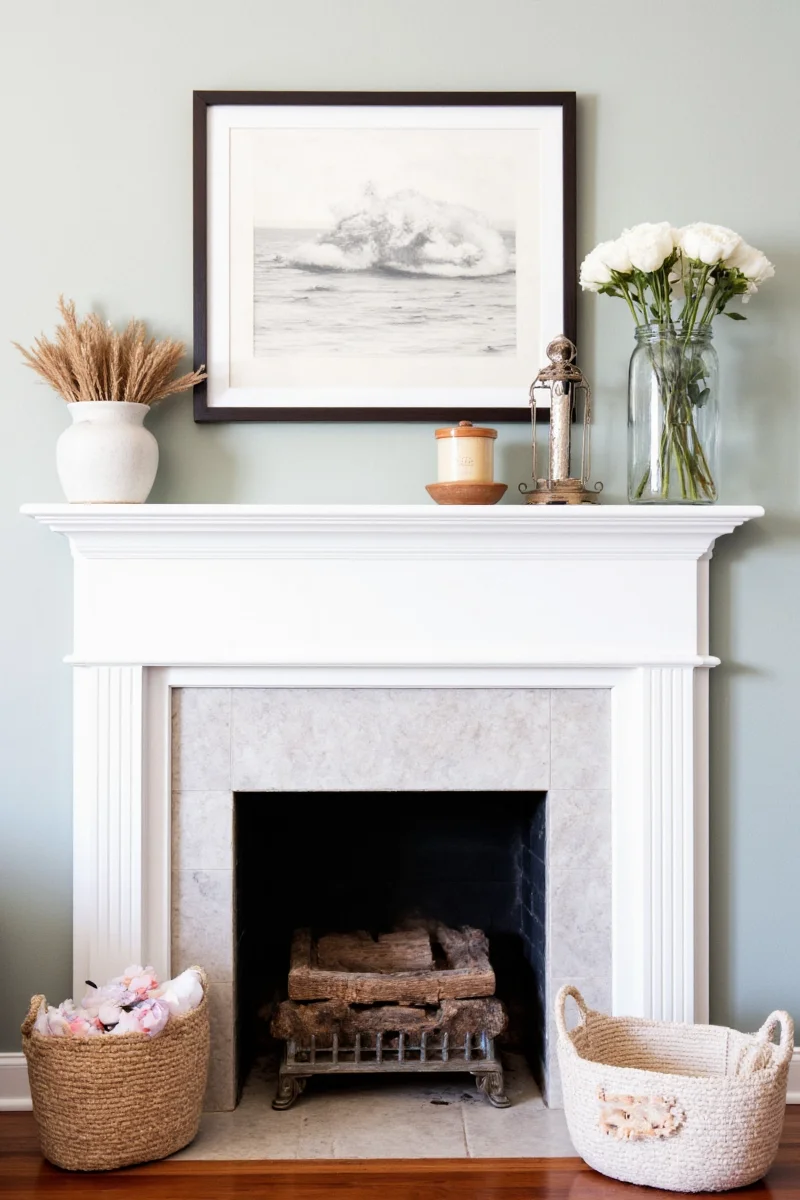 Before and after comparison of mantel
