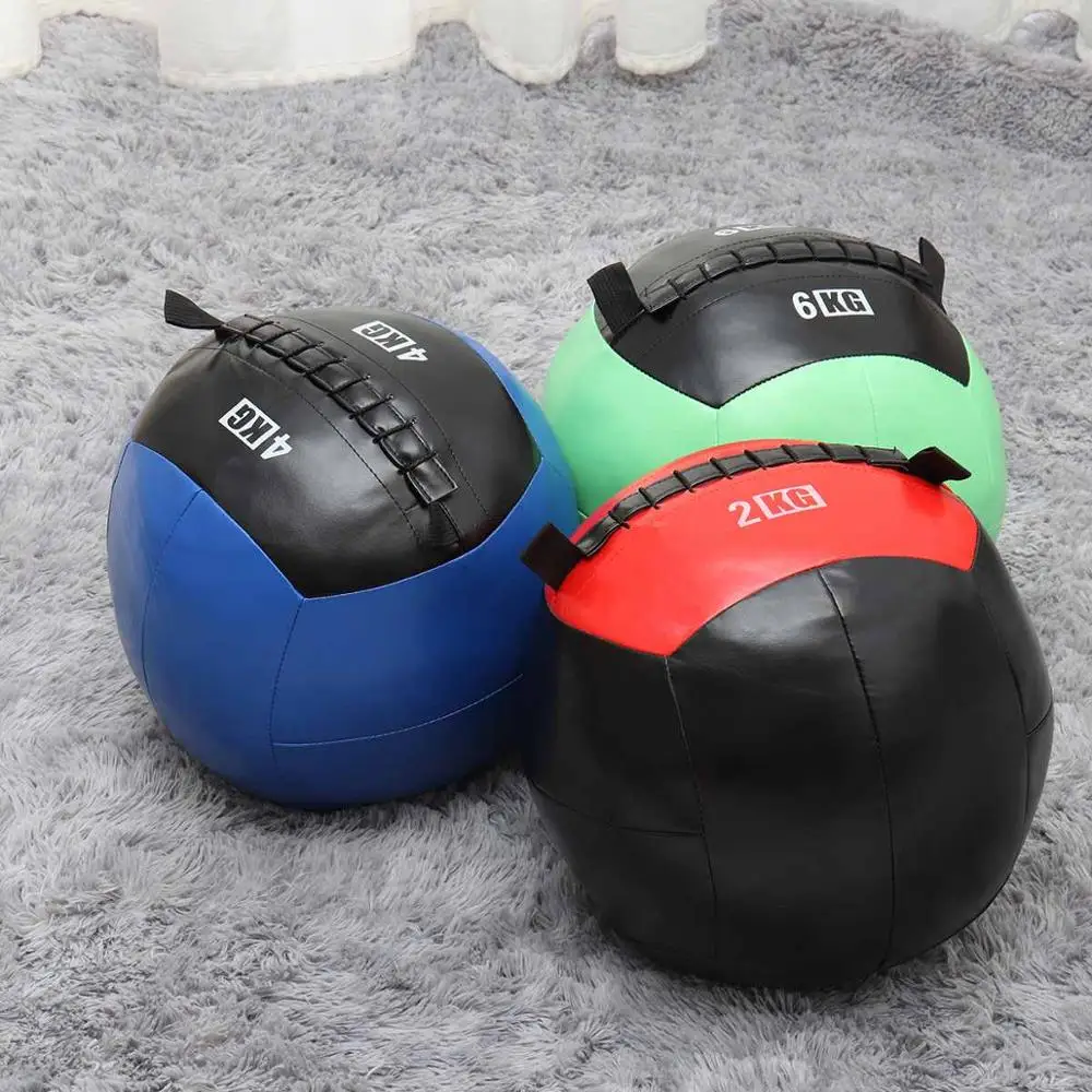 

PU Soft Medicine Ball Gym Inelastic Training Exerciser Weighted Fitness Yoga Balls Body Building Equipments 2/4/6KG