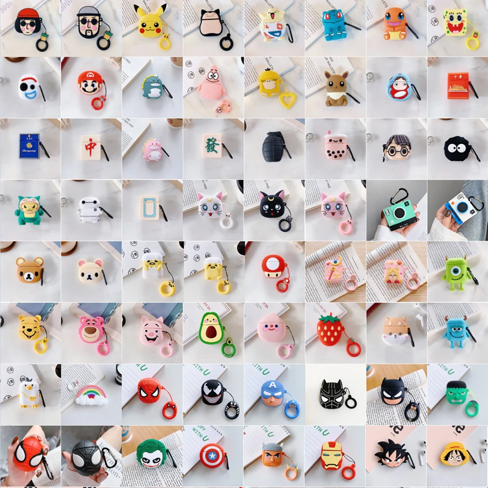 

For Airpod Pro Case Fashion 2022 Luxury Brand Charging Cases Cover 3D Cartoon Cute Protective Food Silicone Airpods Case, Multiple color