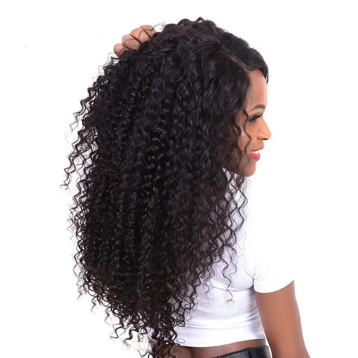 

100% Virgin Human Curly Hair Lacefront Wigs Bleached Knots With Baby Hair