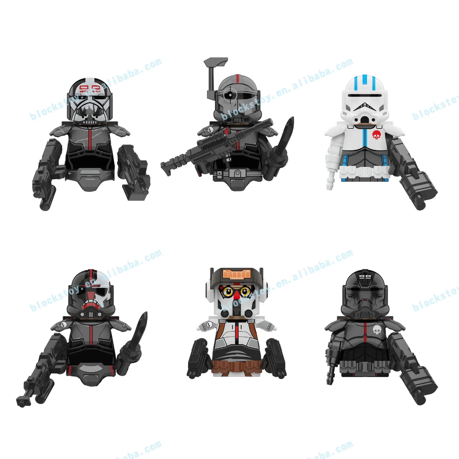 

KT1047 SW Wars Movie Series Echo Clone Trooper Force Crosshair Mini Bricks Figure Building Block Kids Educational Toys Juguete