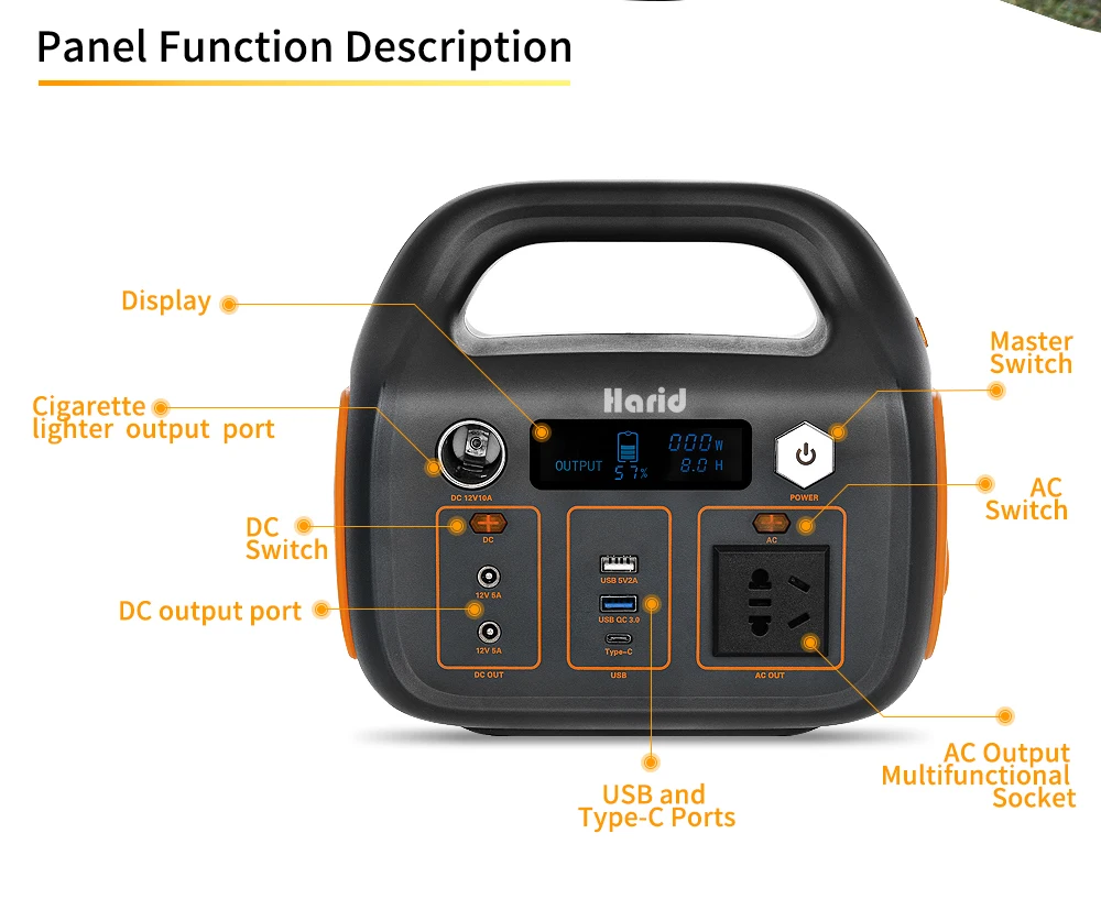 Solar Generator Portable Solar Power Inverter Station for Camping Travel Emergency Power 300W - ANKUX.COM