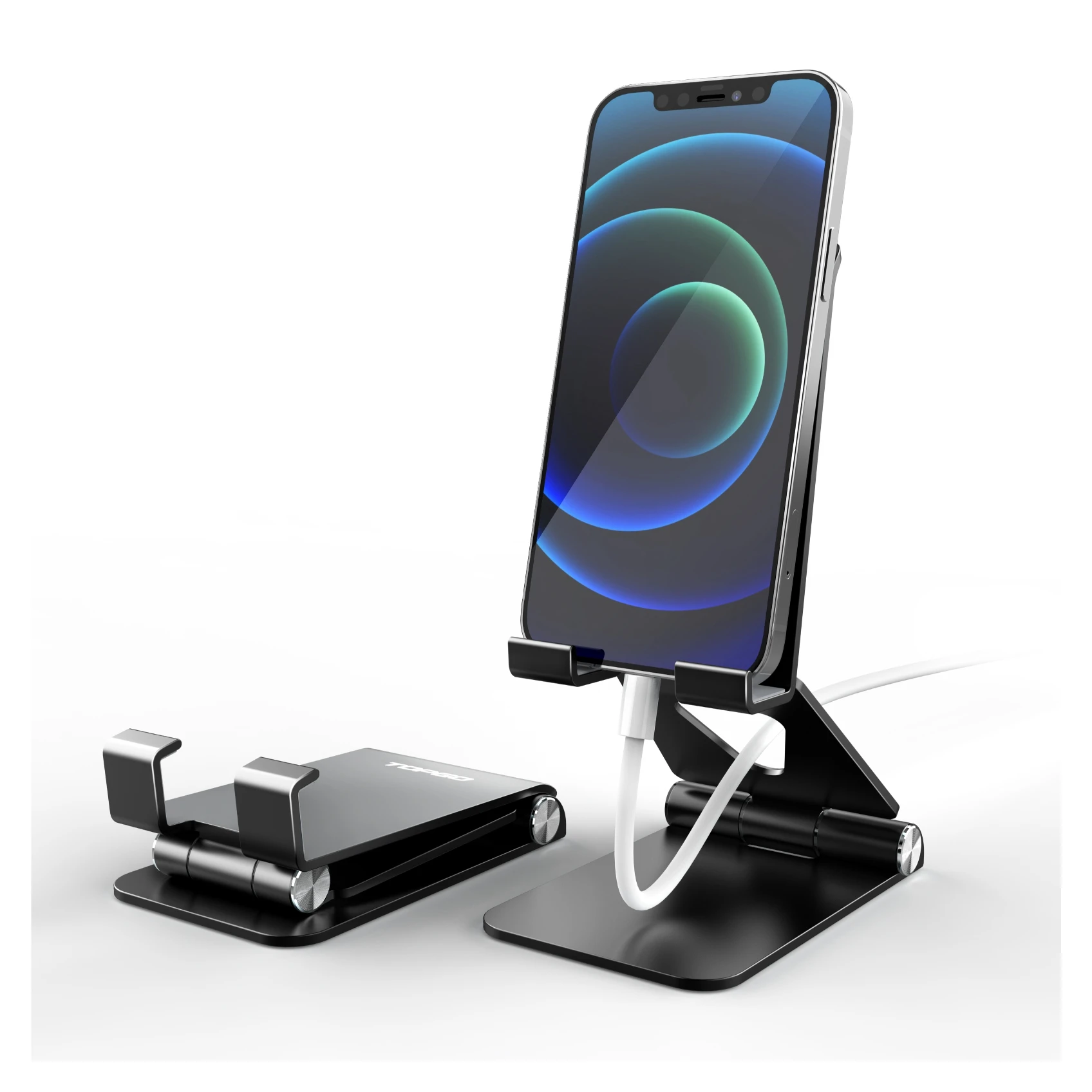 

Boutique fashion best-selling design desktop portable with foldable mobile phone holder, Black