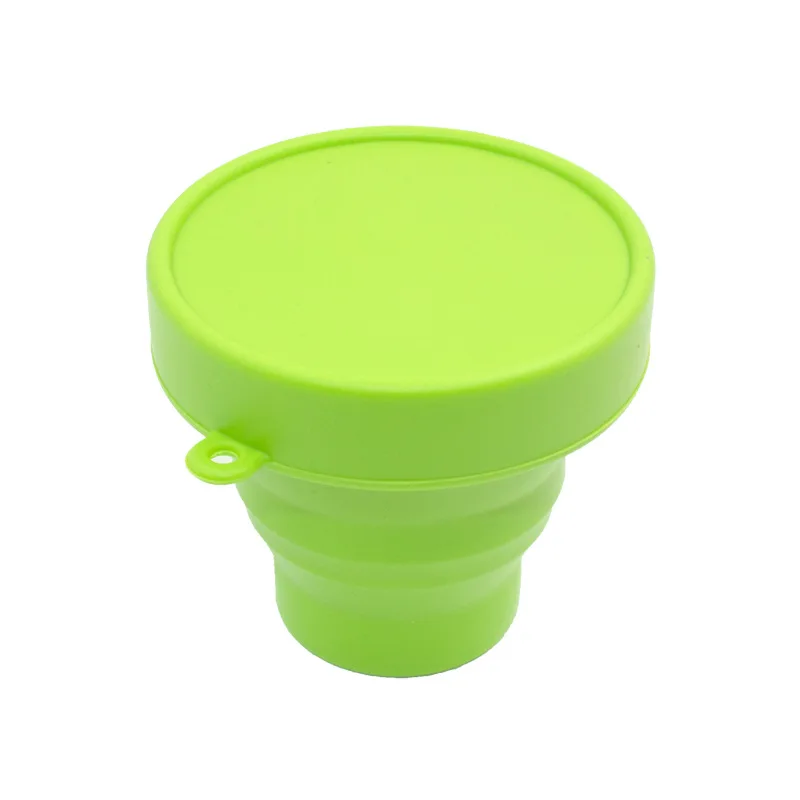 

Portable Silicone Retractable Folding Cup with Lid Outdoor Telescopic Collapsible Drinking Cup Travel Camping Water Cup, Customized color