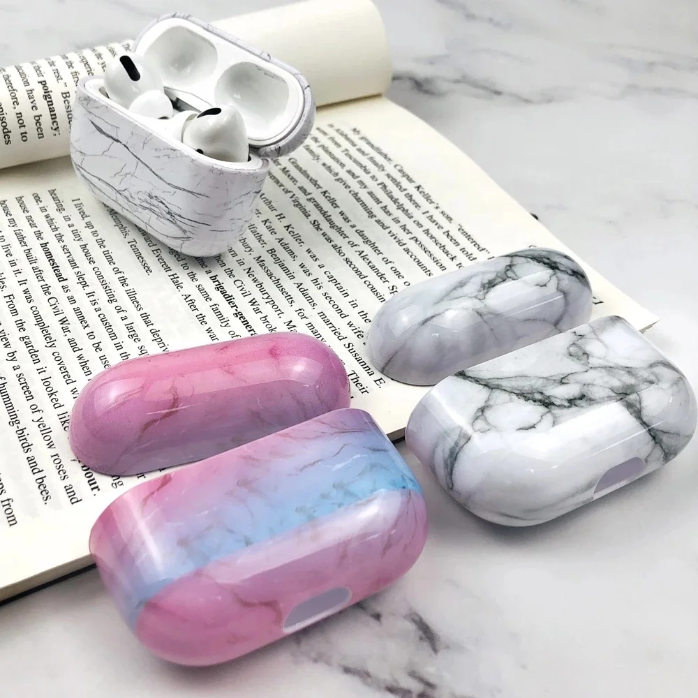 

Marble Earphone Case for AirPods Pro Cases Fundas Earphone Accessories Hard PC Headset Cover for Apple Air Pod Protective Case