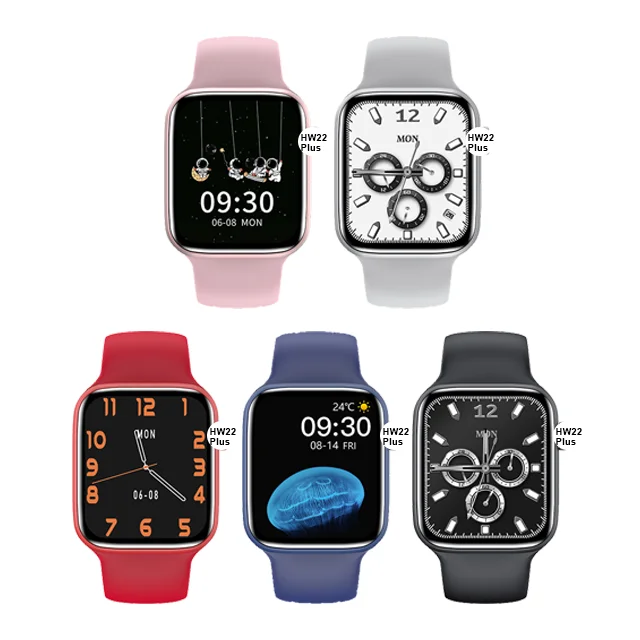 

2021 hot sale HW22 PLUS watch smart Waterproof One-click Sos women man smart watch, 5 colors