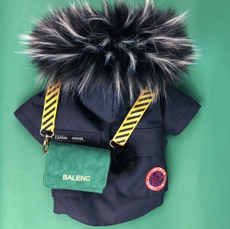 

Modern Dog Down-filled Coat Jacket Clothes with Detachable Hat Winter Designer Dog Clothes for Small Medium Large Dog Puppy, As picture