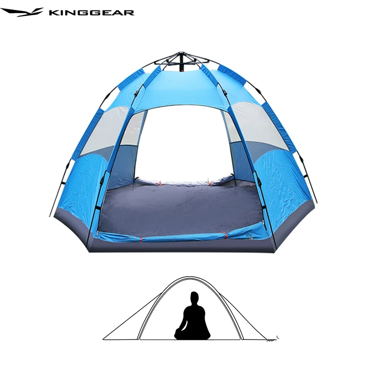 

RTS KingGear 5-8 Person Ultralight Oxford Double Layer Portable Hexagon Automatic Popup tenda camping Tent