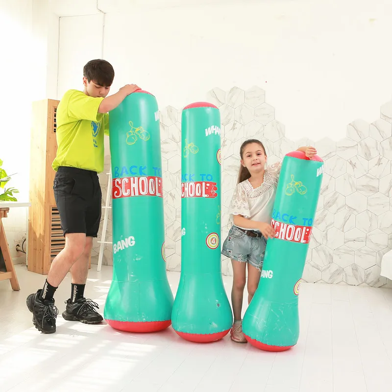 

Opening promotion Inflatable boxing punching bag adult fitness punching bag children thickening tumbler venting blow column, Green